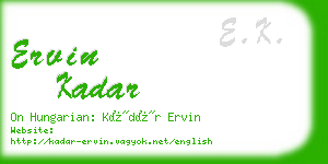 ervin kadar business card